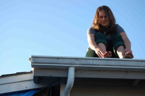 Escaping to the roof